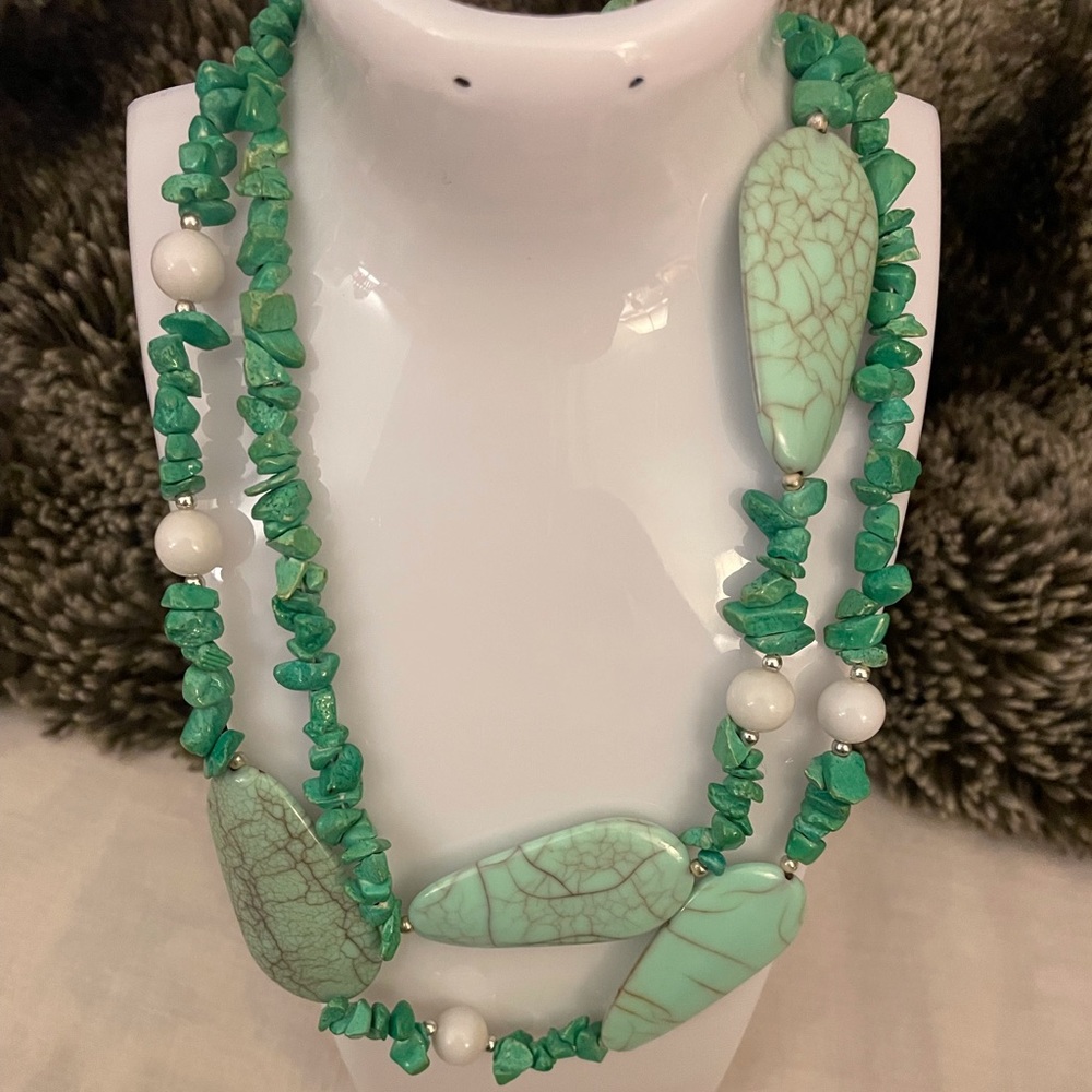 Mint Green Beaded Necklace